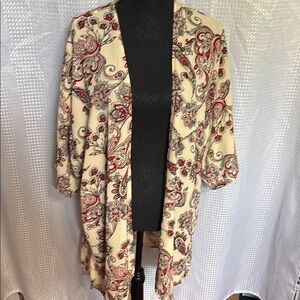 Paisley Print Cream Cardigan